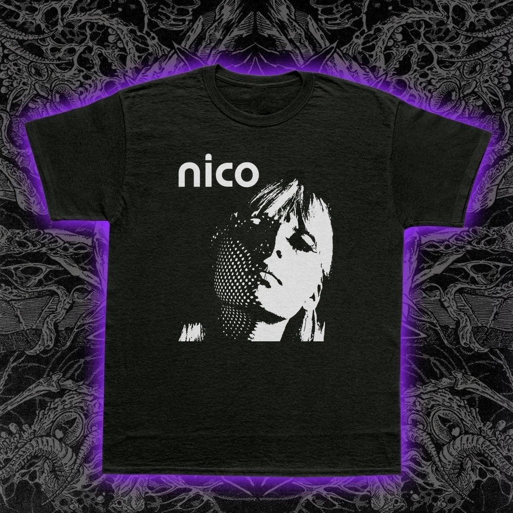 Nico Halftone T-Shirt Velvet Underground Avant-Garde Gothic Music Tee